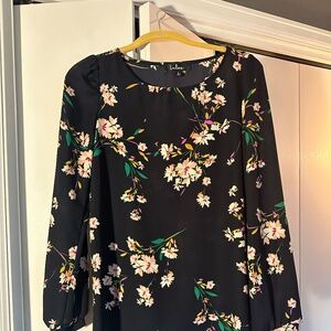 Lulu's Floral Long Sleeve Mini Dress Small